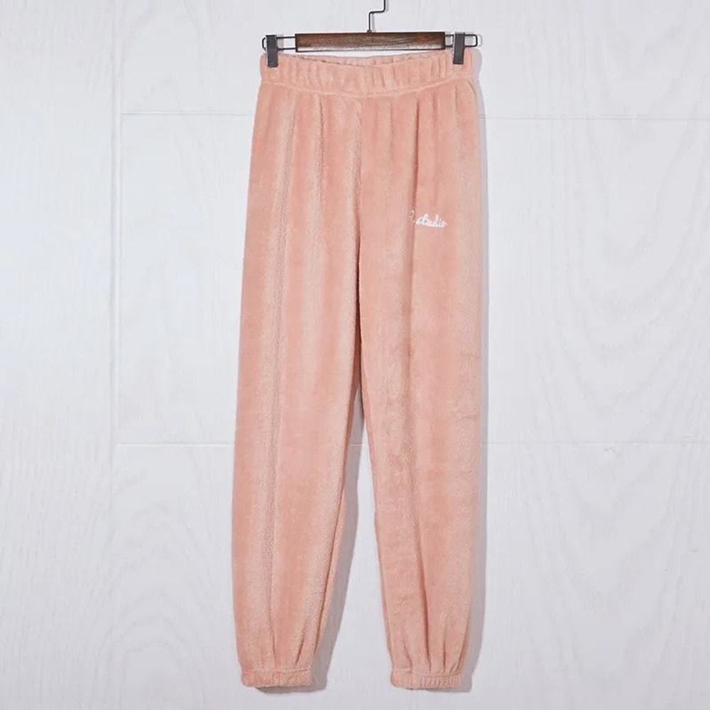 Womens Thickened Coral Fleece Pajama Pants Winter Warm Fairy Homewear Student Thermal Sleepwear S 9