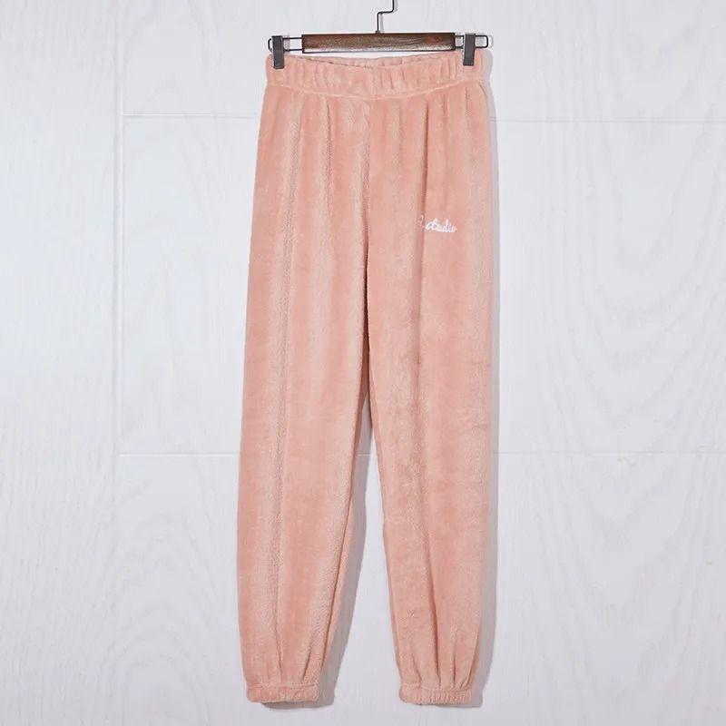 Womens Thickened Coral Fleece Pajama Pants Winter Warm Fairy Homewear Student Thermal Sleepwear S 9
