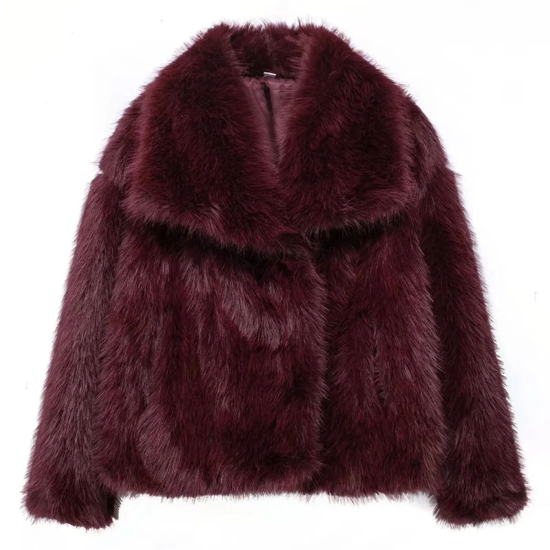 HH Elegant Faux Fur Outerwear System Premium HighStreet Fluffy Lapel Jacket Thermal Fashion Infra 9