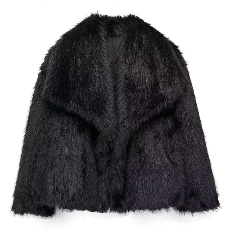 HH Elegant Faux Fur Outerwear System Premium HighStreet Fluffy Lapel Jacket Thermal Fashion Infra 10