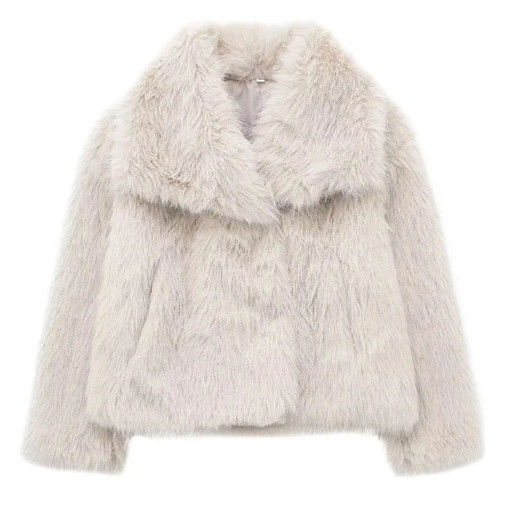 HH Elegant Faux Fur Outerwear System Premium HighStreet Fluffy Lapel Jacket Thermal Fashion Infra 8