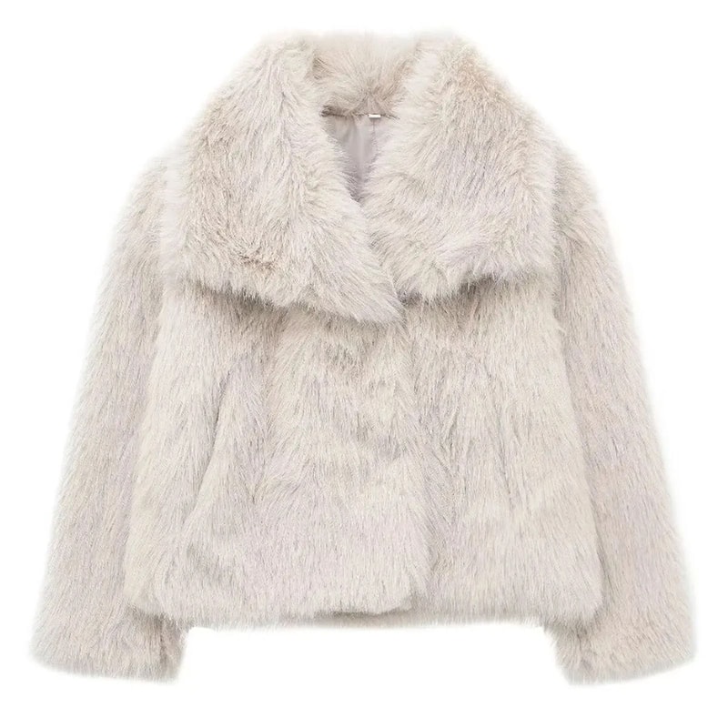 HH Elegant Faux Fur Outerwear System Premium HighStreet Fluffy Lapel Jacket Thermal Fashion Infra 8
