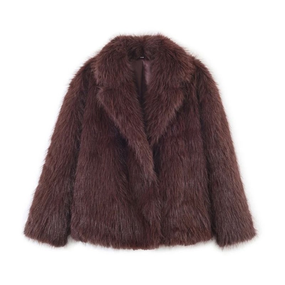 HH Elegant Faux Fur Outerwear System Premium HighStreet Fluffy Lapel Jacket Thermal Fashion Infra 23