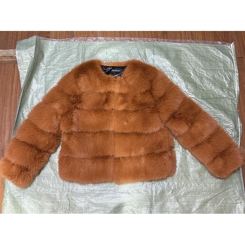 2024 Luxury Faux Raccoon Fur Coat Premium Fluffy Winter Jacket Thick Warm Furry Outerwear System 8