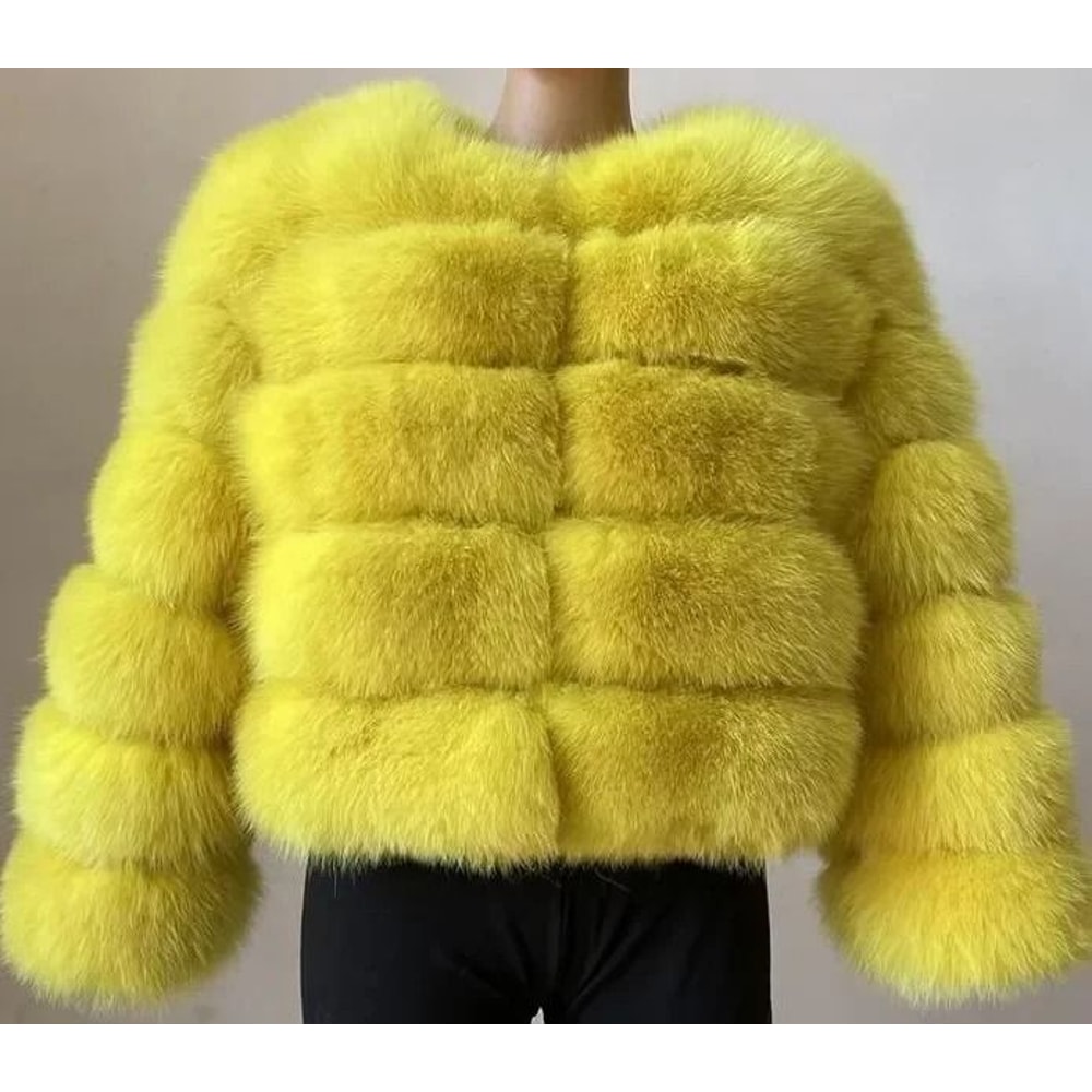 2024 Luxury Faux Raccoon Fur Coat Premium Fluffy Winter Jacket Thick Warm Furry Outerwear System 13