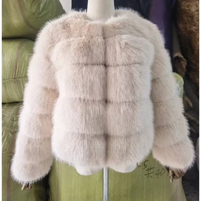 2024 Luxury Faux Raccoon Fur Coat Premium Fluffy Winter Jacket Thick Warm Furry Outerwear System 25