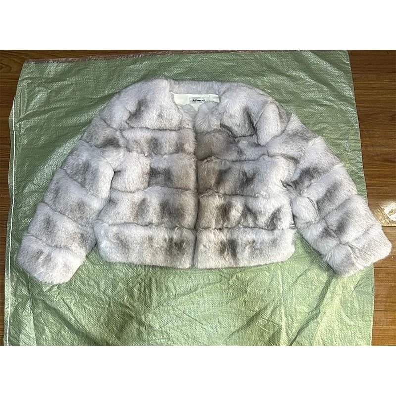 2024 Luxury Faux Raccoon Fur Coat Premium Fluffy Winter Jacket Thick Warm Furry Outerwear System 26