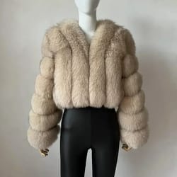 luxury v-neck faux fox fur coat | chic winter teddy jacket & high-fashion outerwear system