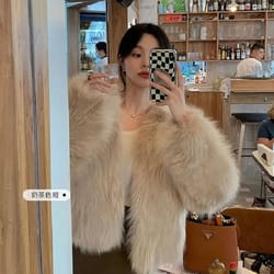2026 fashion imitation fox fur coat | premium casual short loose winter jacket & comfortable outerwear system
