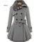 Womens Slim SherpaWool System Premium DoubleBreasted Padded Coat England Style Trench Infrastruct 5