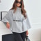 Womens Elegant Tweed Batwing System Premium WaistCinching Poncho Thermal AutumnWinter Outerwear I 4