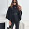 Womens Elegant Tweed Batwing System Premium WaistCinching Poncho Thermal AutumnWinter Outerwear I 7