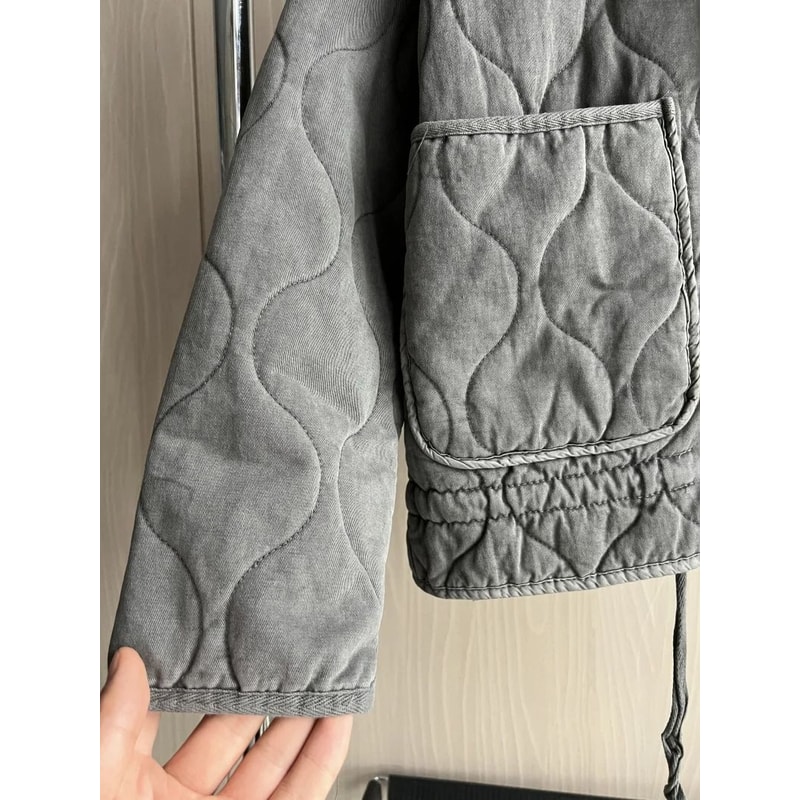 ZW Vintage Rayon Quilted System Premium Lenzing Cotton Jacket HighCollar Decorative Outerwear Inf 3