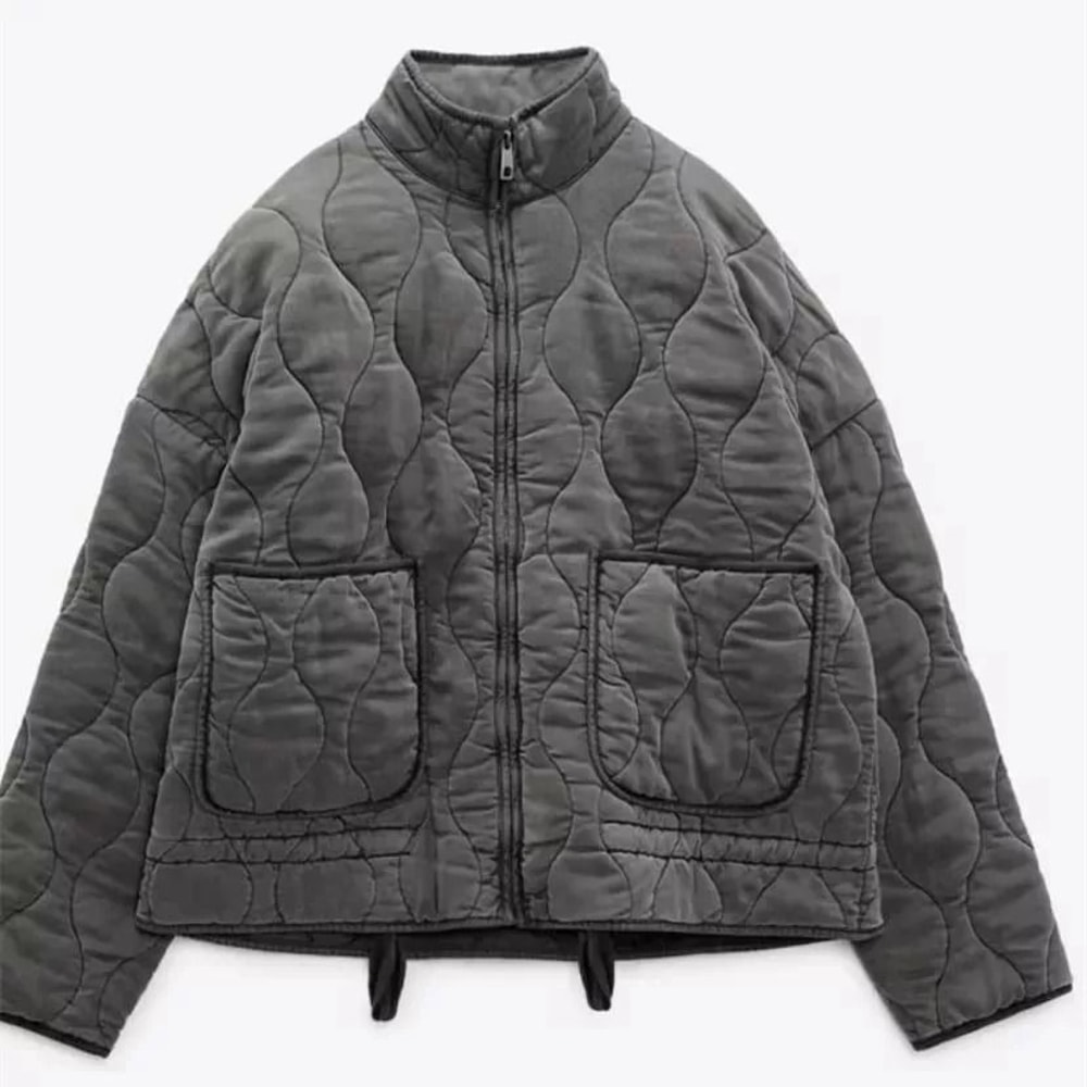 ZW Vintage Rayon Quilted System Premium Lenzing Cotton Jacket HighCollar Decorative Outerwear Inf 8