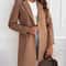 Womens Solid Tweed Overcoat System Premium MediumLong Button Jacket AutumnWinter Professional Inf 4