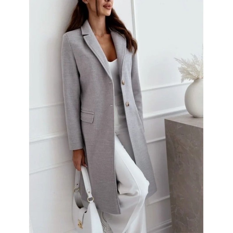 Womens Solid Tweed Overcoat System Premium MediumLong Button Jacket AutumnWinter Professional Inf 7