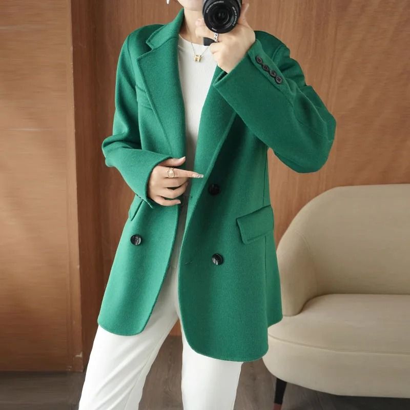 Womens 100 Pure Cashmere System Premium DoubleSided Thick Jacket Classic Business Outerwear Infra 8