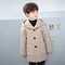 Boys Korean Handsome Woolen System 2024 Fashion Thickening Jacket MidLength Childrens Outerwear I 2