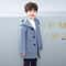 Boys Korean Handsome Woolen System 2024 Fashion Thickening Jacket MidLength Childrens Outerwear I 6
