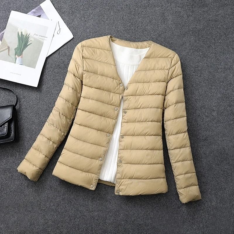 Womens Matt Fabric Duck Down System Premium Lightweight Windbreaker Parka Plus Size Thermal Infra 3