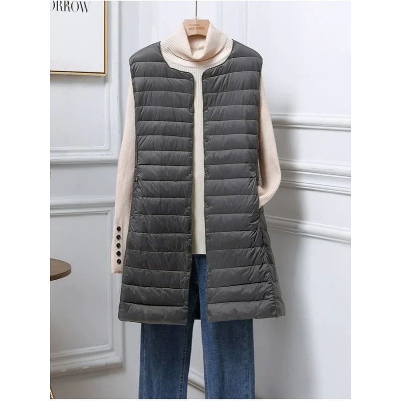 Womens MidLength Down Vest System Premium 2025 SlimFit Versatile Gilet Professional Winter Layeri 3