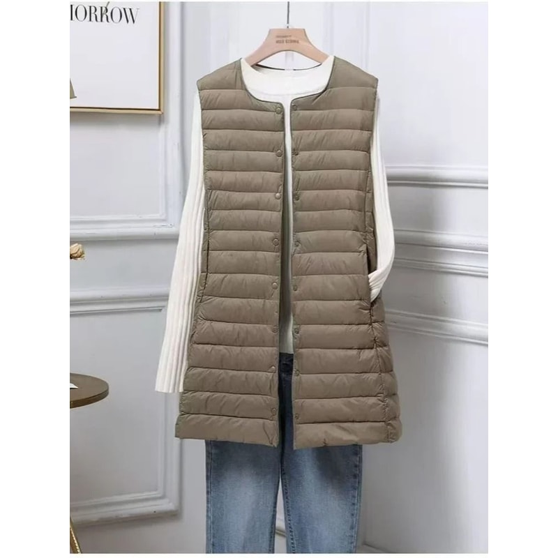Womens MidLength Down Vest System Premium 2025 SlimFit Versatile Gilet Professional Winter Layeri 4