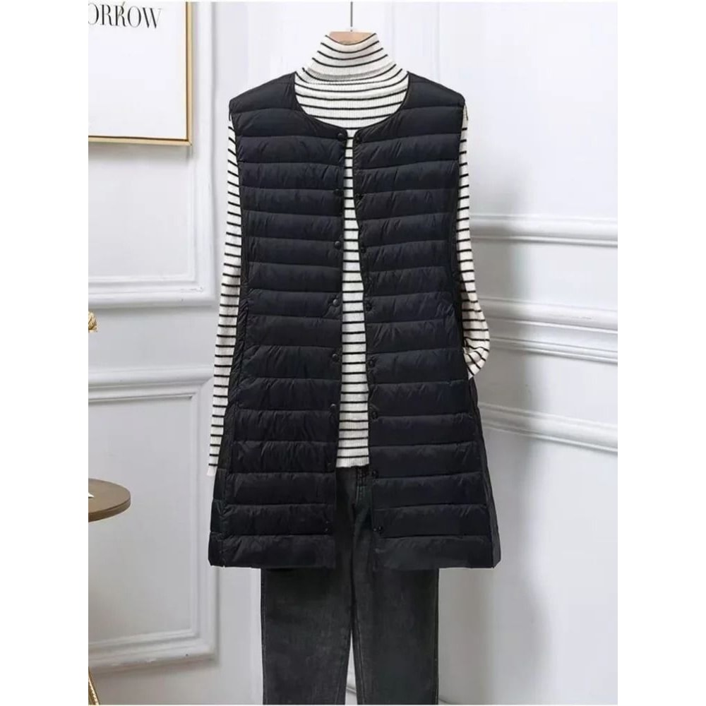 Womens MidLength Down Vest System Premium 2025 SlimFit Versatile Gilet Professional Winter Layeri 7