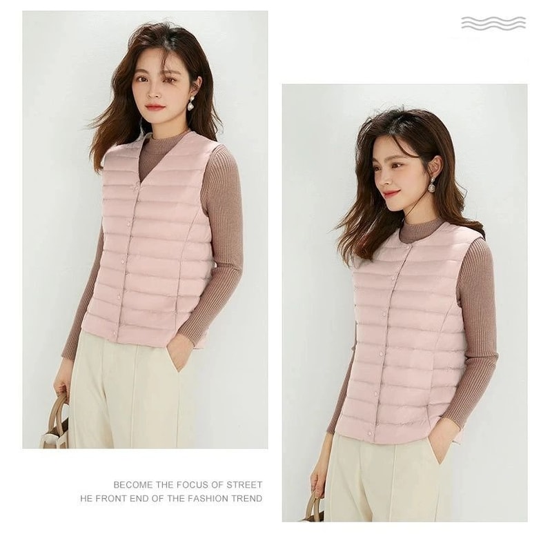 Womens Lightweight Collarless System Premium Plus Size Thermal Puffer Gilet Versatile Sleeveless 10