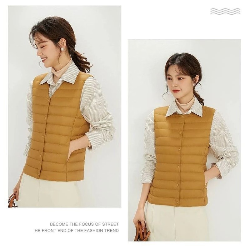 Womens Lightweight Collarless System Premium Plus Size Thermal Puffer Gilet Versatile Sleeveless 14