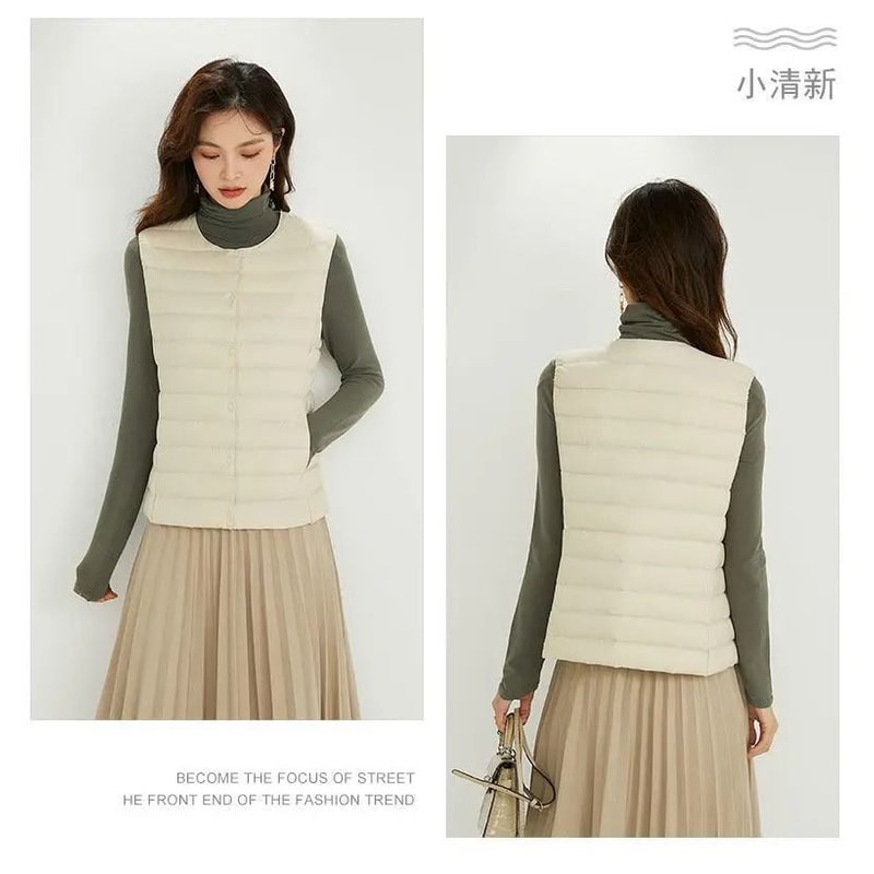 Womens Lightweight Collarless System Premium Plus Size Thermal Puffer Gilet Versatile Sleeveless 5