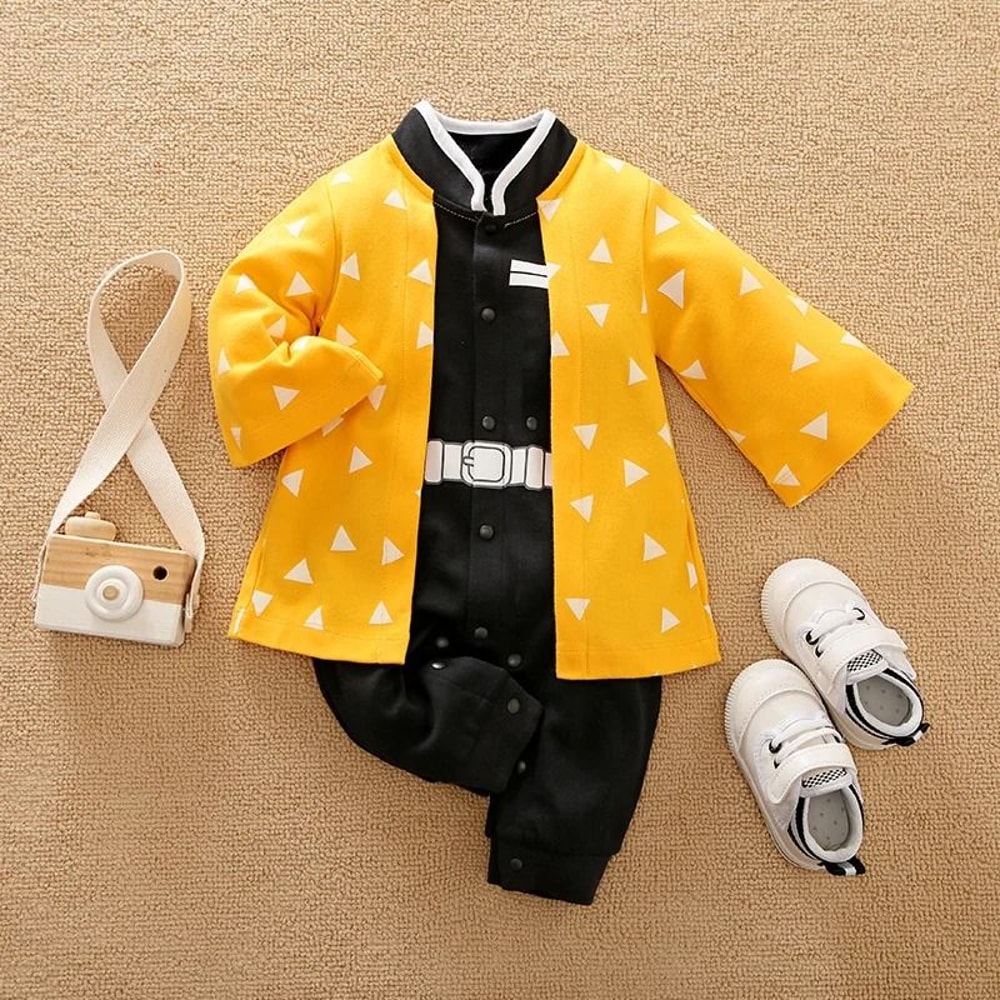 Newborn Anime Cape Style Bodysuit Premium Cotton Long Sleeve Romper Infant Quality Rational Desig 1