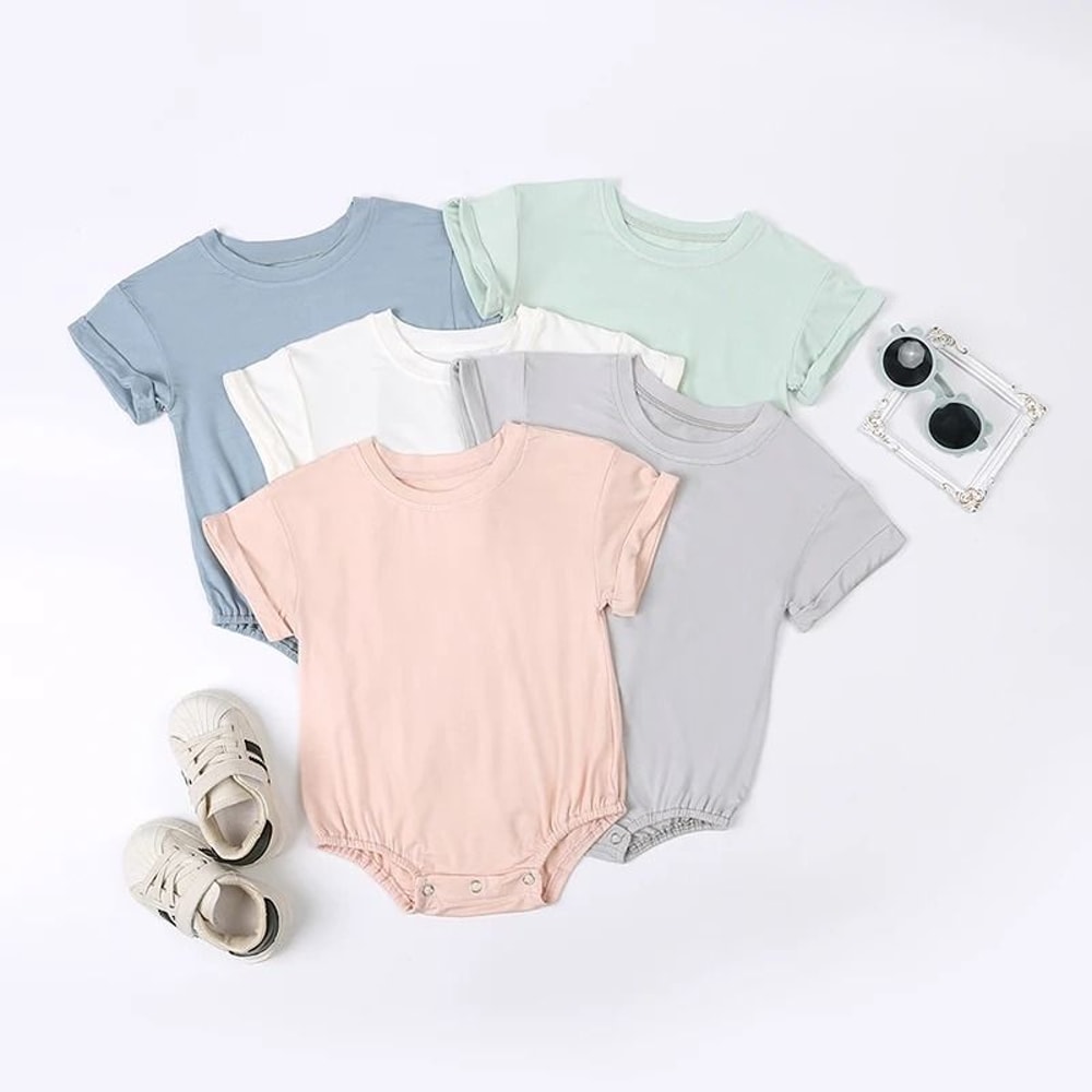 2026 Newborn Bamboo Fiber Romper Premium Short Sleeve Infnat Jumpsuit EcoFriendly Summer Body Clo 2