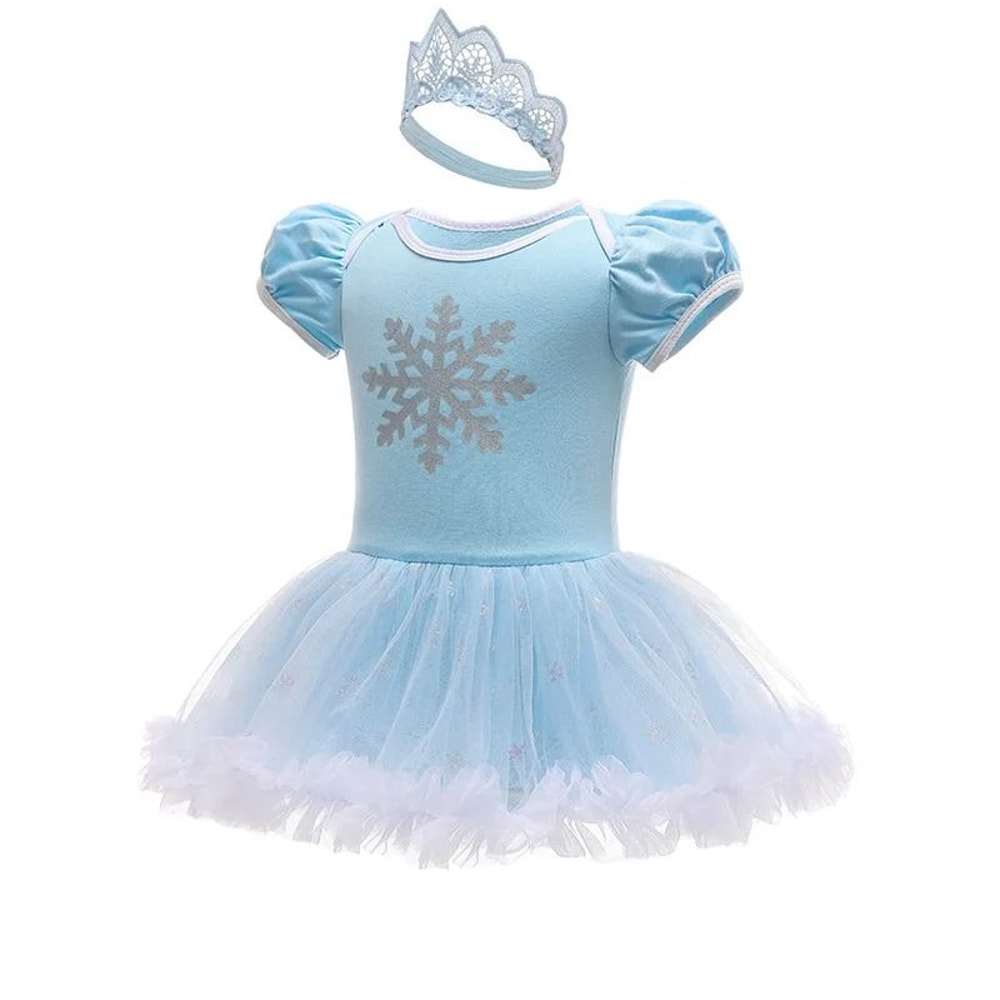 Baby Girls Princess Tutu Dress Premium Anna Elsa Snow Queen Infant Romper Birthday Costume System 4