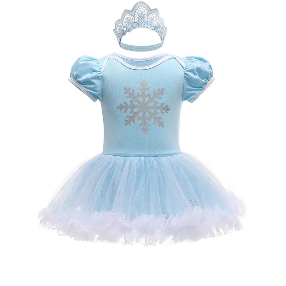 Baby Girls Princess Tutu Dress Premium Anna Elsa Snow Queen Infant Romper Birthday Costume System 8