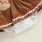 Infant Girl Christmas Gingerbread Man Romper Premium Long Sleeve Dress Bow Headband Newborn Set 4
