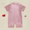Pudcoco Baby Satin Pajama Jumpsuit Premium ButtonUp Toddler Sleepwear Cute Short Sleeve Romper 2