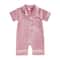 Pudcoco Baby Satin Pajama Jumpsuit Premium ButtonUp Toddler Sleepwear Cute Short Sleeve Romper 6