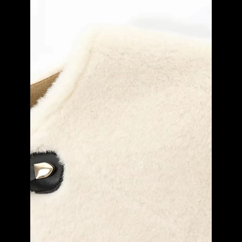 2025 Womens Thick Faux Fur Jacket Premium Warm Toggle Outerwear Chic Long Sleeve Autumn Coat 2