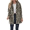 Womens Leopard Faux Fur Coat Premium Winter Streetwear Overcoat Casual TurnDown Collar Jacket 2