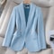 Womens Premium Folded Suit Jacket SlimFit Spring Fashion Polyester Coat Professional Small Blazer 0