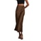 Womens Elegant Satin Midi Skirt European Style Solid Color HighGloss Dress Versatile Fashion Infr 4