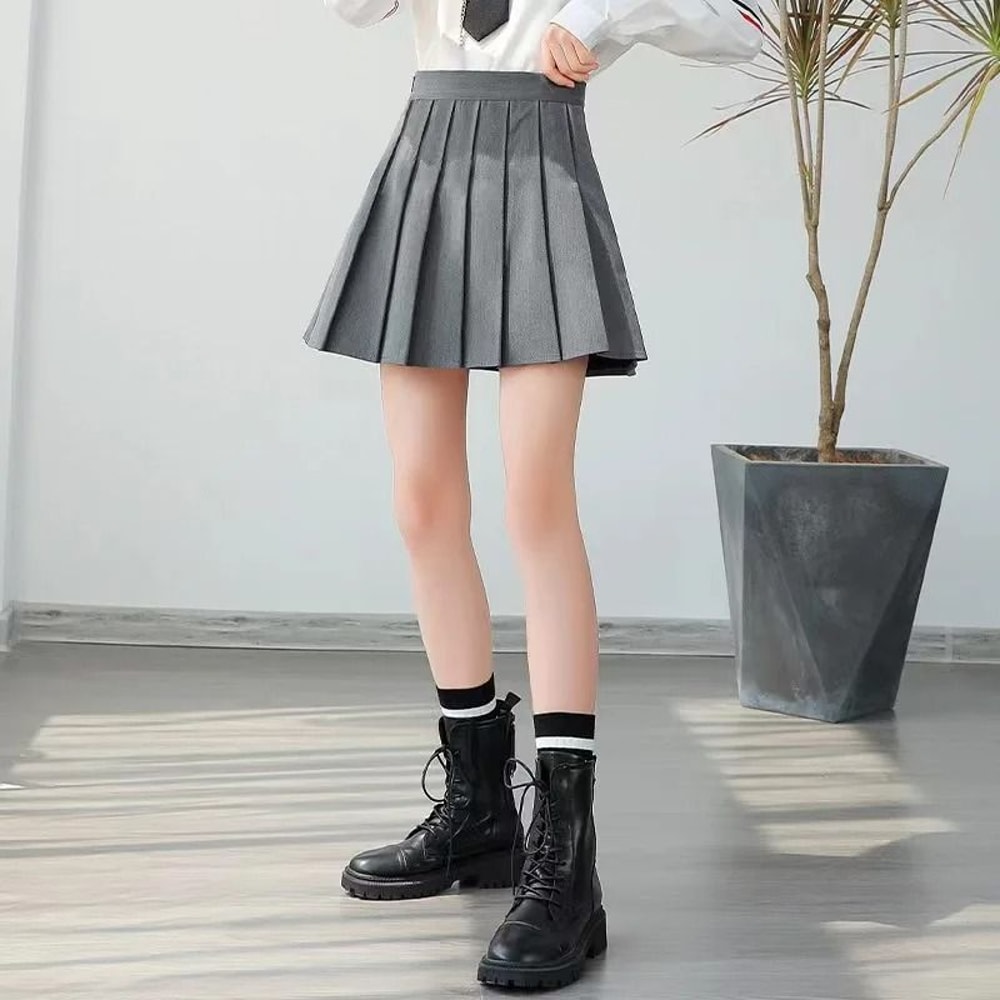 Womens High Waist Pleated Mini Skirt Premium Korean Tennis Student Skirt Sexy Summer Vintage Danc 9