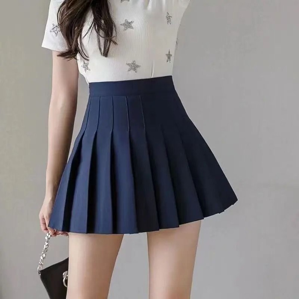 Womens High Waist Pleated Mini Skirt Premium Korean Tennis Student Skirt Sexy Summer Vintage Danc 4