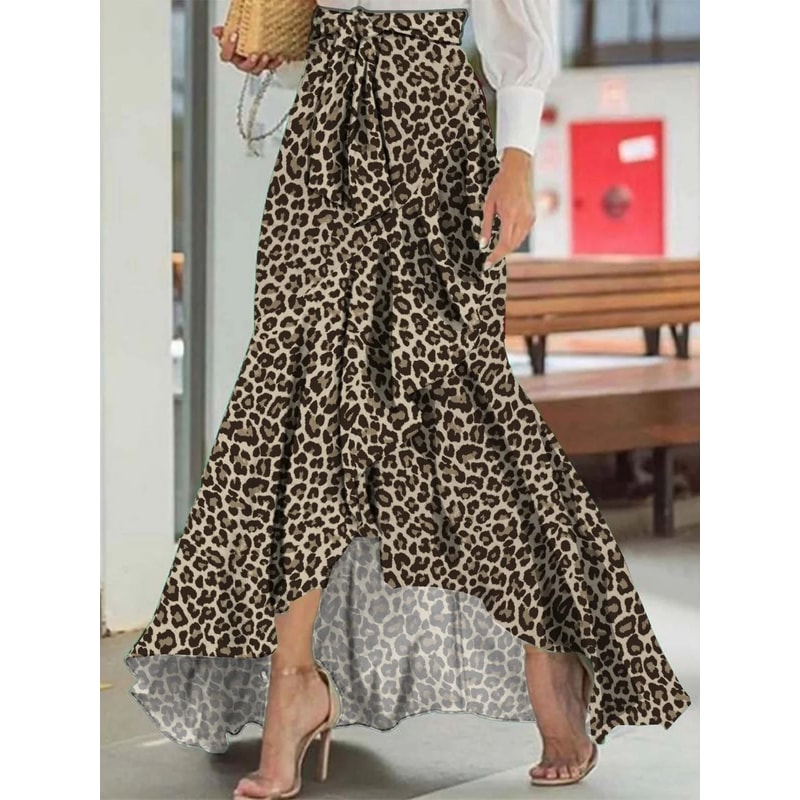 Womens Sexy HighWaist Fishtail Skirt Premium Irregular Lace Decoration Belted Skirt Elegant Fashi 5