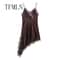 Womens Sexy Irregular Lace Dress Premium VNeck Suspender Hem Long Dress 2