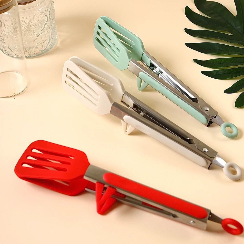 Professional Stainless Steel Kitchen Tongs Premium Silicone NonSlip Cooking Clip HeavyDuty BBQ Gr 4