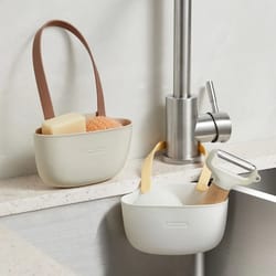 kitchen sink pocket organizer | premium silicone sponges & soap holder bathroom dish drain water basket