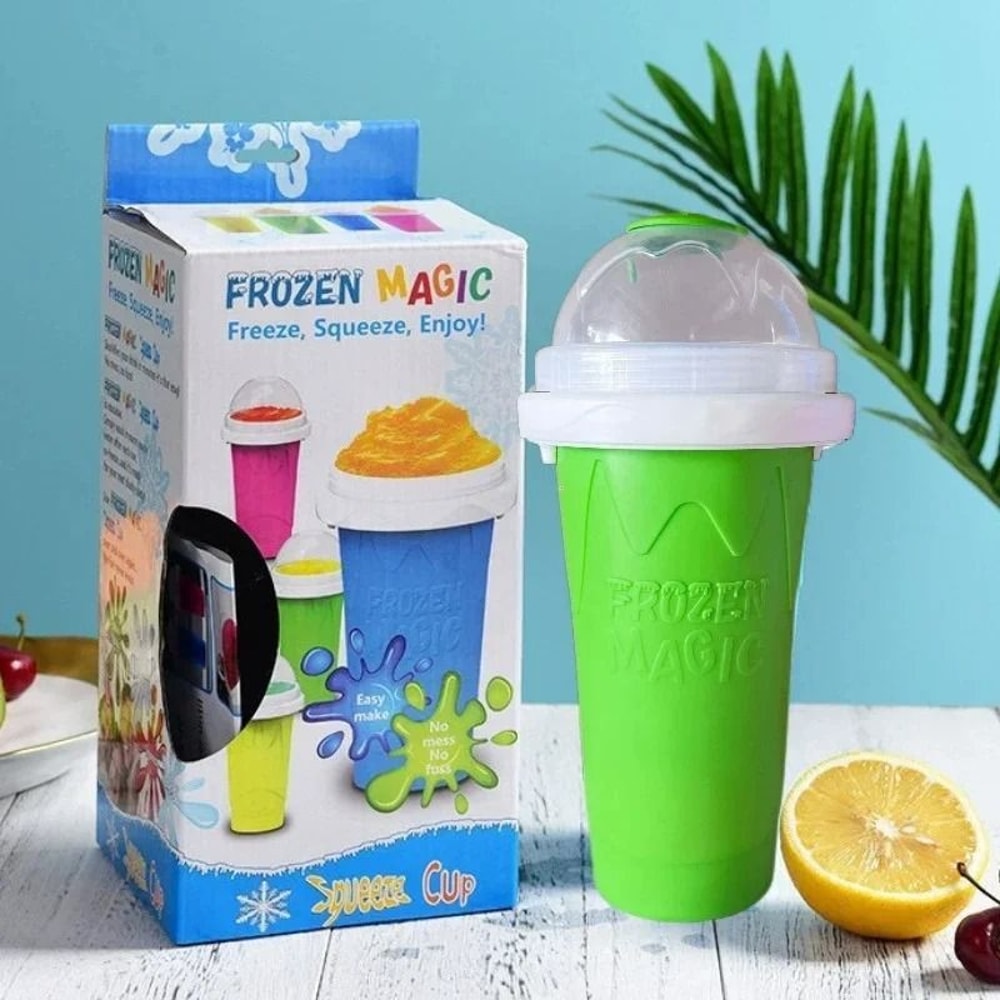 300ML QuickFrozen Slushy Maker Cup Premium Summer Pinch Smoothie System Squeeze Beker Kitchen Tec 8