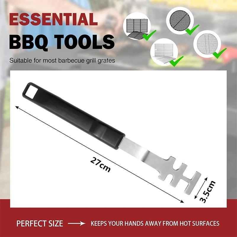 Universal Grill Grate Lifter Tool Premium Cast Iron Grid Gripper BBQ Handle Clip Infrastructure 1