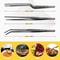 3Piece Precision Chef Tweezers Set Stainless Steel Plating Tongs Serrated Tip Culinary Infrastruc 1